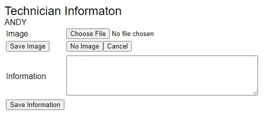 Technician information window