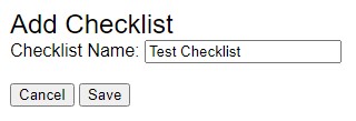 checklist name text field in the add checklist settings