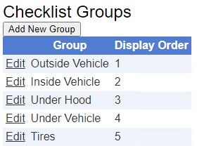 checklist groups window