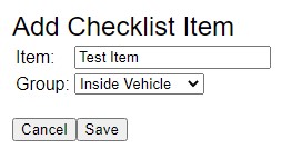 add checklist item window