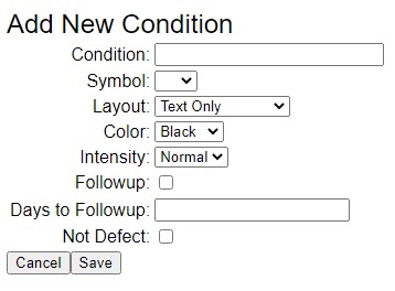 settings of the add new condition settings