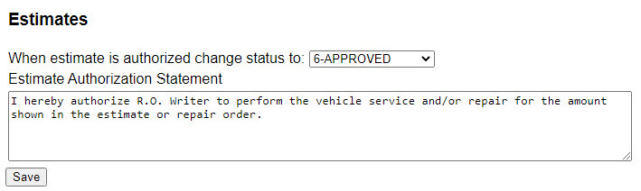 estimates authorization textbox in DVI Command configurations