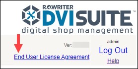 location of the end user license agreement link