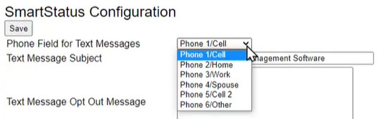 how to map the phone field for text messages