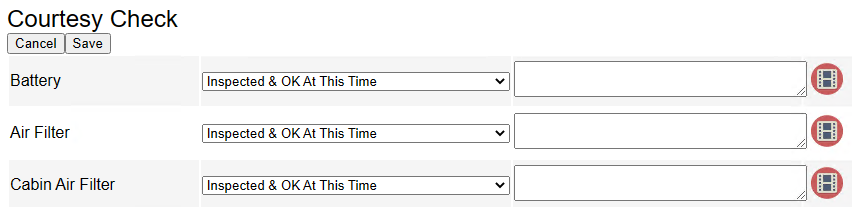 The checklist items in edit mode.