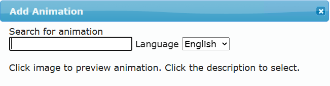 The add animation window in DVI command.