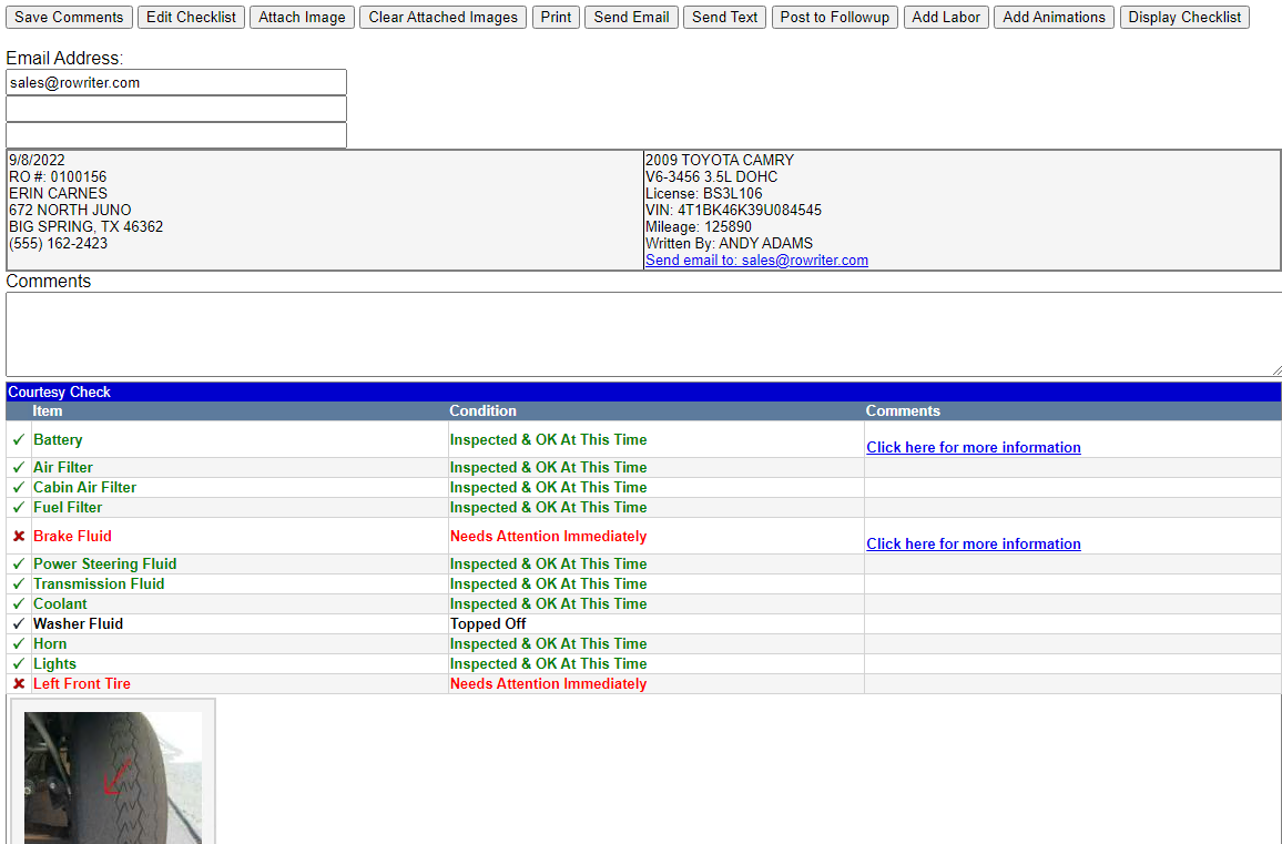 Checklist opened in DVI Command