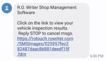 SMS example of receiving the checklist link