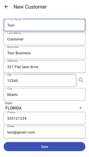 Customer detail fields in Estimate