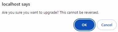 DVI Cloud upgrade warning