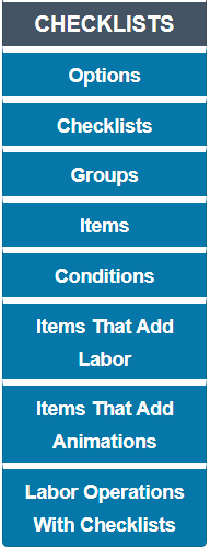 Checklist settings column in DVI Command