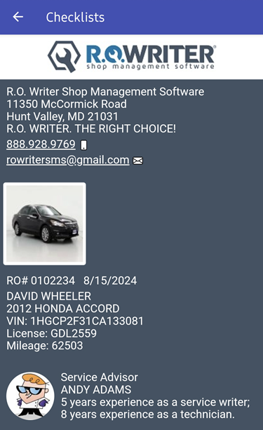 a customer facing checklist