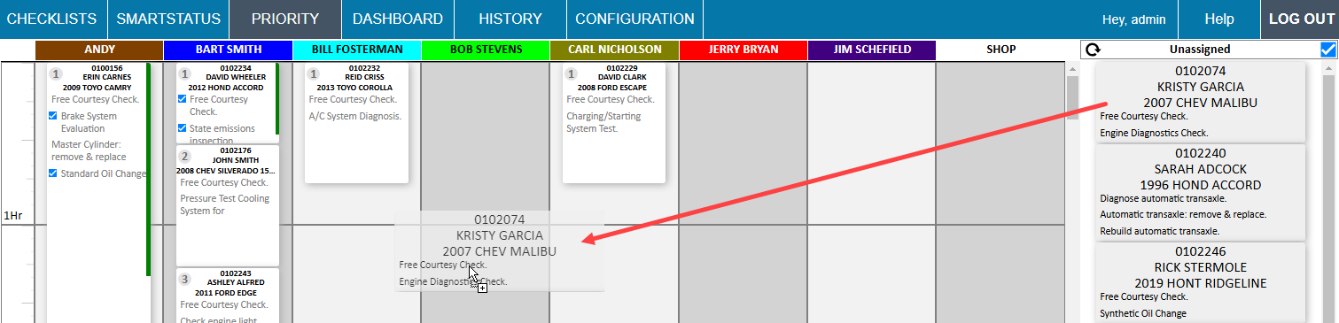 how to assign a ticket to a technician in priority