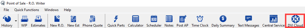 the RO Writer toolbar with the DVI Suite button highlighted