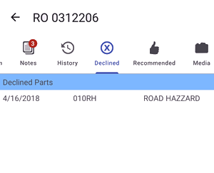 new screen for declined section