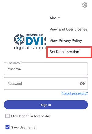 Data location option in dropdown
