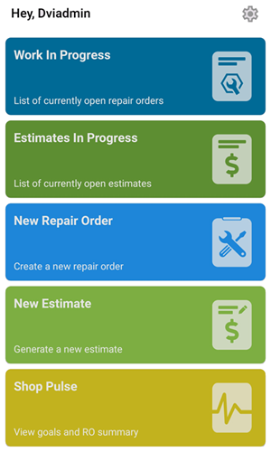 Main page of DVI login