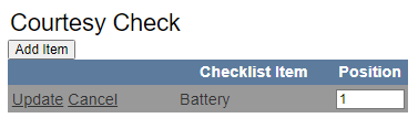 The editing of a checklist items.