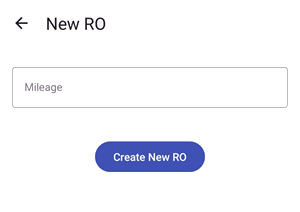 Entering mileage for new RO