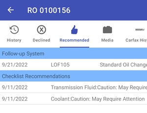 New screen for recommended section