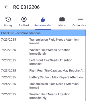 New screen for recommended section