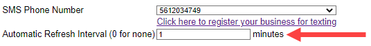how to change the automatic refresh interval
