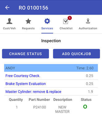 Services New page and screen