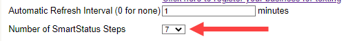how to change the number of smartstatus steps