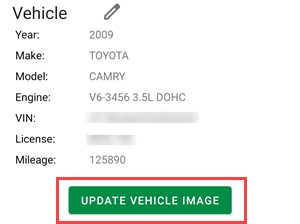updating a vehicle in cust/veh section