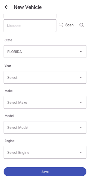 Vehicle details in new RO