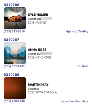 estimates in progress list